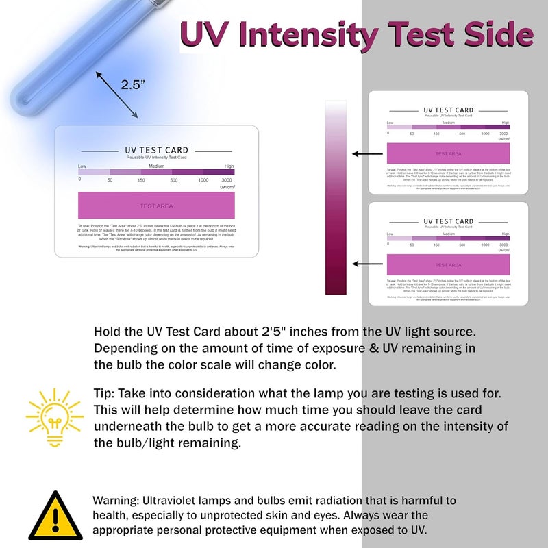 SaiTech IT | UV & UVC Test Card & UV Intensity Test Card | 3-in-1 UV Test Card | UVA & UVC Light Identifying Card | UV Bulb & LED Intensity Reading Card | UV Dosage Indicator Card | UVB Tester - Image 5